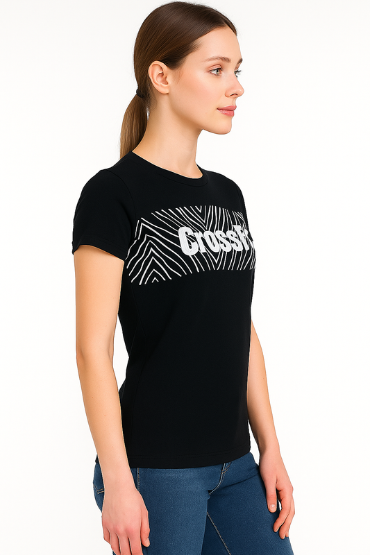 Women’s Black CrossFit Graphic T-Shirt – Black Print