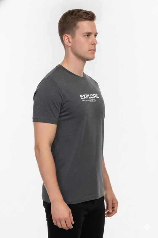 Men’s Charcoal Grey Explore Graphic T-Shirt