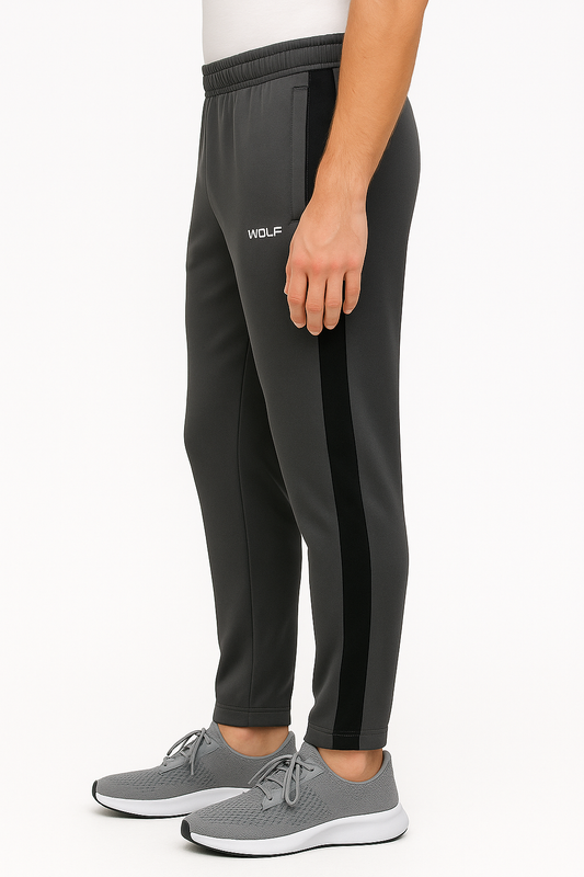 Men’s Charcoal Grey Side Stripe Sports Trousers