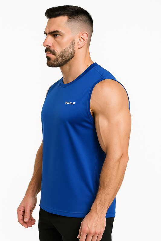 Men’s Royal Blue Sleeveless Gym Tank Top – Available in Grey & Black