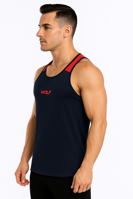 Men’s Black Gym Tank Top with Neon Green Shoulder Panels