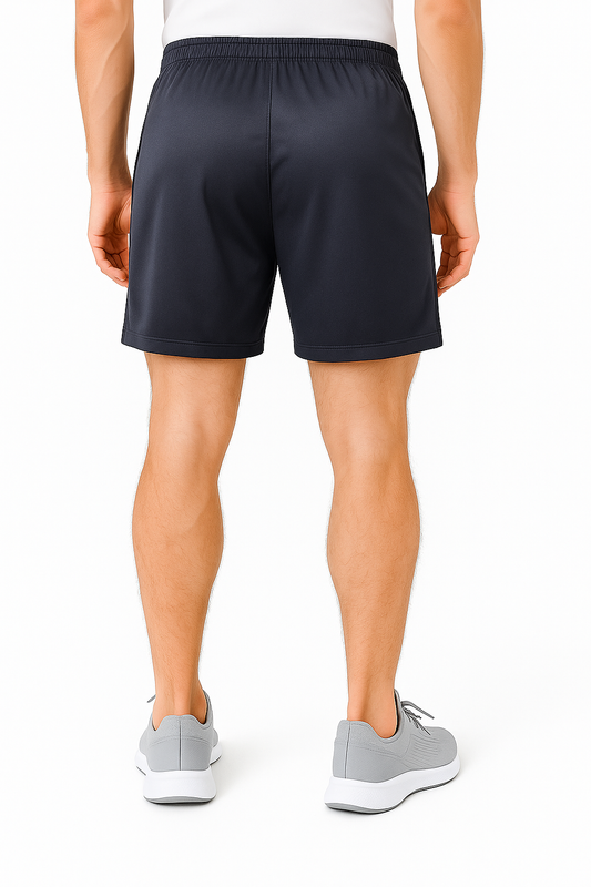 Men’s Black Dry-Fit Bermuda Shorts with Red Side Stripe