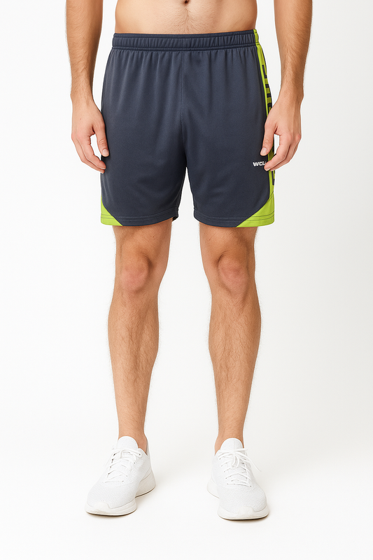 Men’s Charcoal Grey & Lime Green Runner Up Dry-Fit Shorts