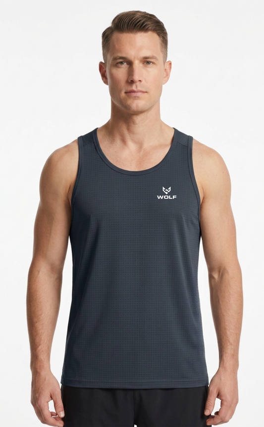 Men’s Black J-Mesh Racerback Gym Tank Top