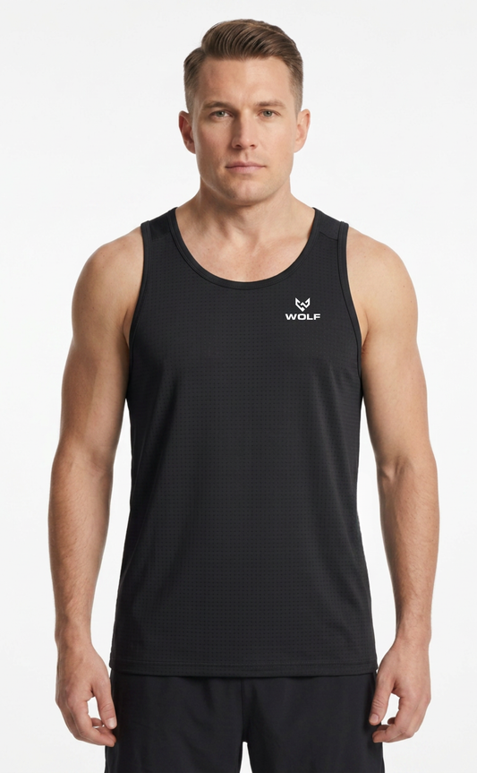 Men’s Black J-Mesh Racerback Gym Tank Top
