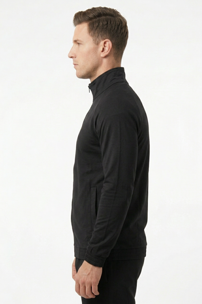  Men's black full-zip Robex training jacket front view
