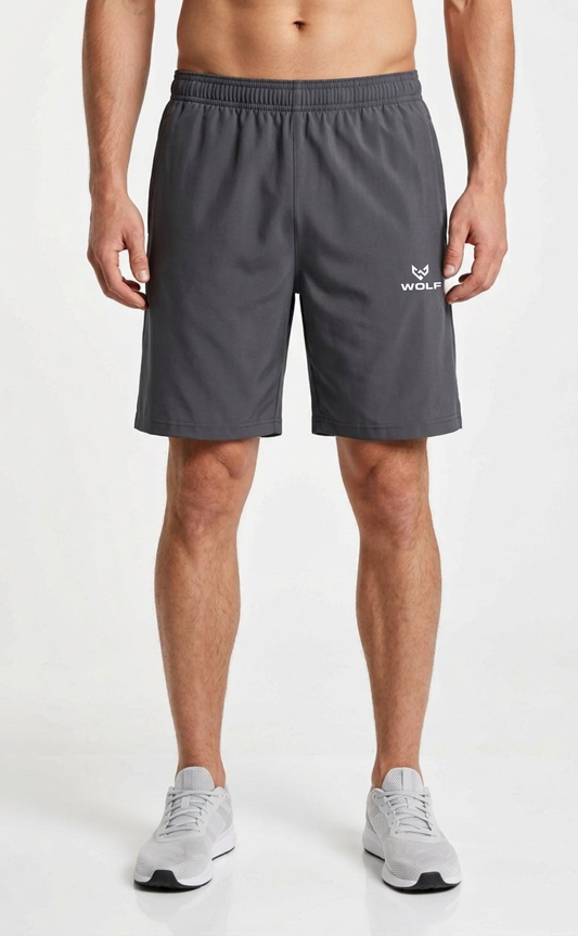 Men’s Black Micro-Stripe Running Shorts with Zip Pocket