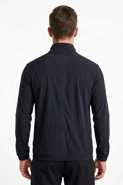  Wolf Gears men's black full-zip sports jacket back view