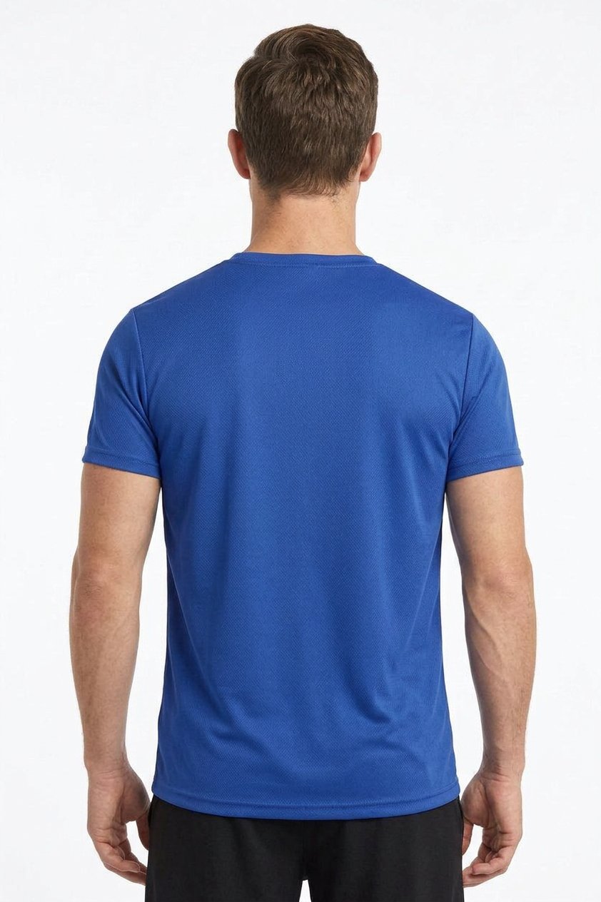 Men’s Charcoal Grey Textured Performance Crew-Neck T-Shirt