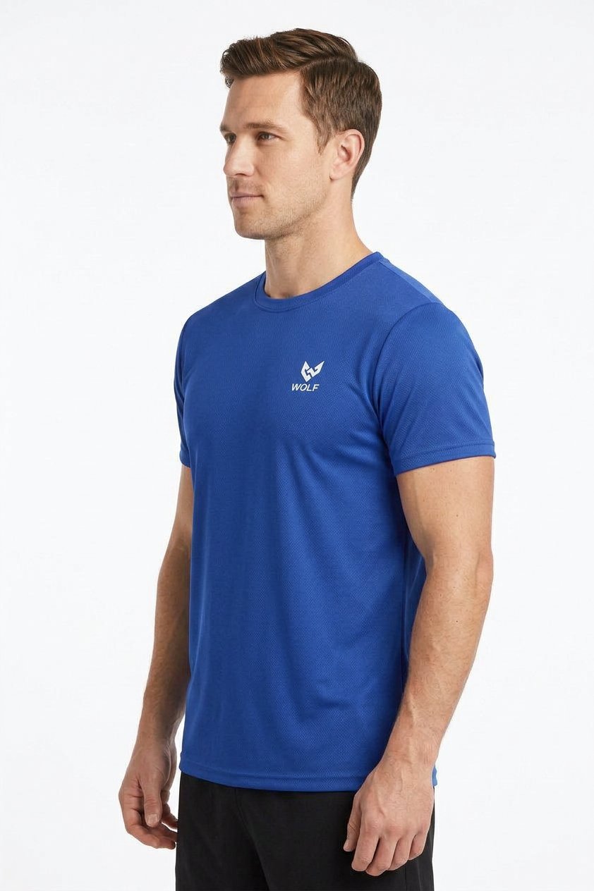 Men’s Charcoal Grey Textured Performance Crew-Neck T-Shirt