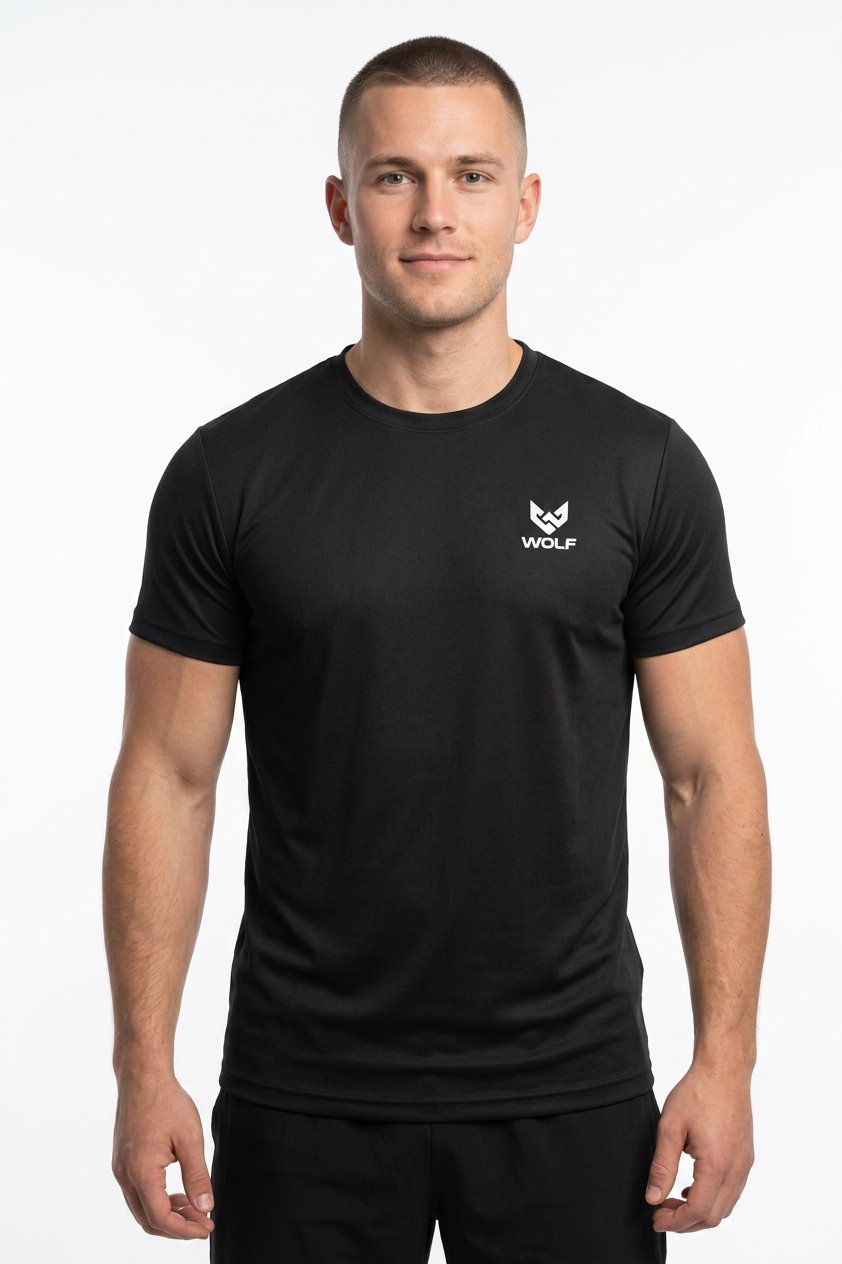 Men’s Charcoal Grey Textured Performance Crew-Neck T-Shirt