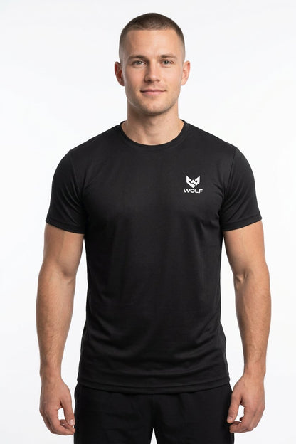 Men’s Charcoal Grey Textured Performance Crew-Neck T-Shirt